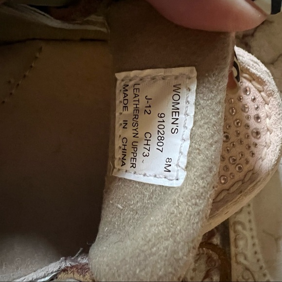 SPERRY Blush & Rose Gold Suede Topsiders w Rhinestone Accents Size 8 - Picture 6 of 10